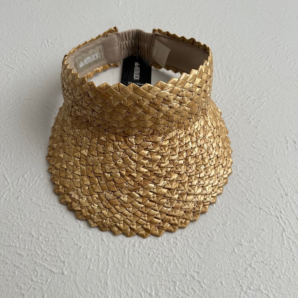 Hemlock Hat Co. Capri Straw Woven Visor NWT